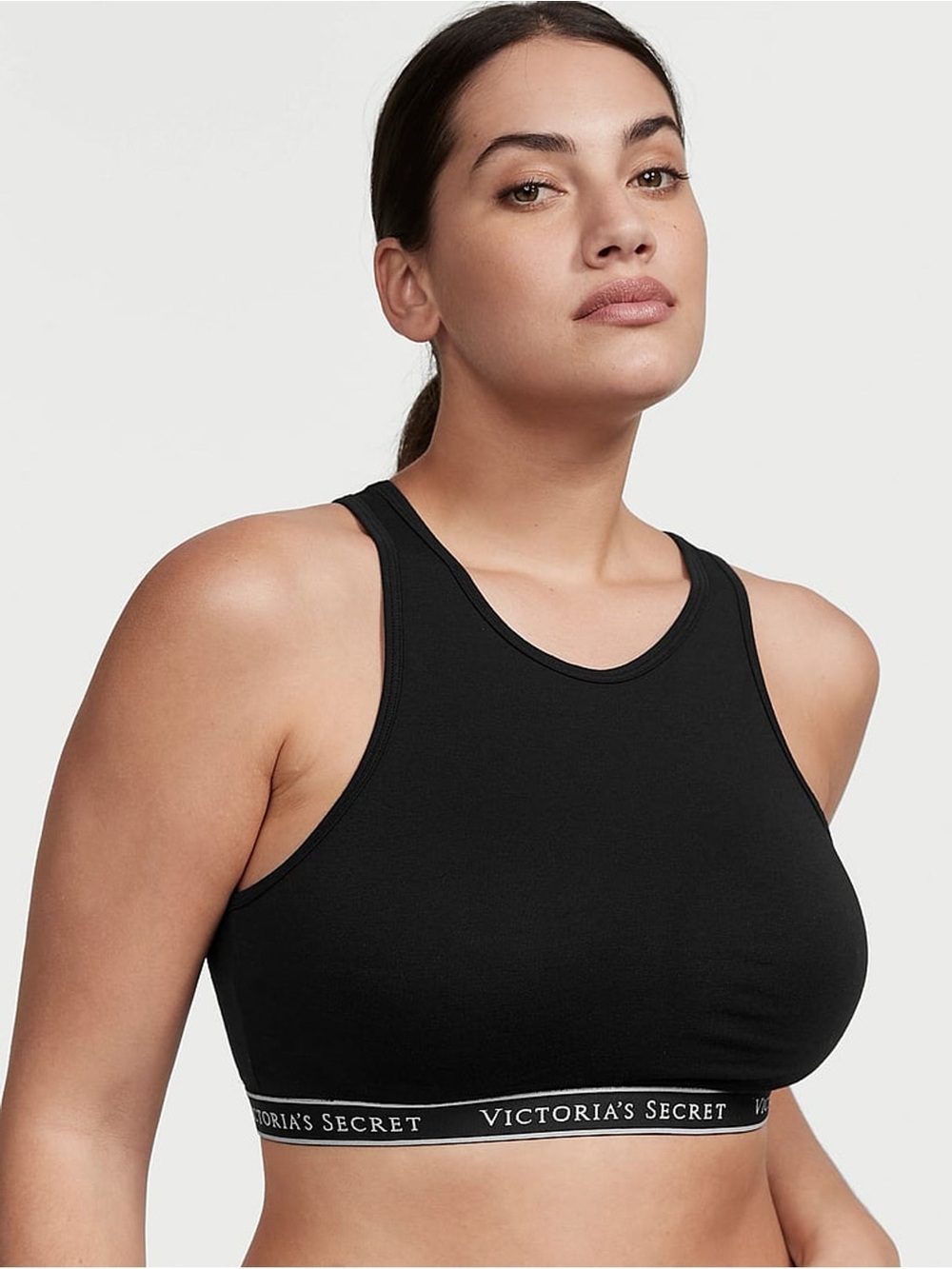 Victoria's Secret Black High-Neck Cotton Bralette